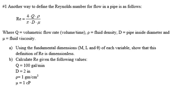 What Is Reynolds Number For Pipe Flow Definition