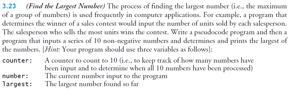 Solved (Find the Largest Number) The process of finding the | Chegg.com
