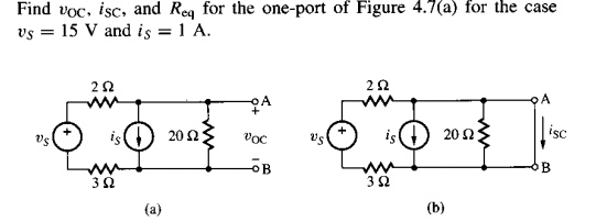 Solved Find voc, isc, and Req for the one-port of Figure | Chegg.com