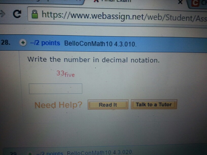 write 33 3 10 as a decimal number