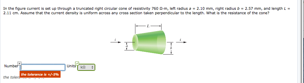Solved In the figure current is set up through a truncated | Chegg.com
