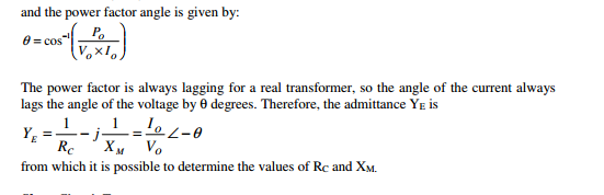 Solved I'm trying to find the Rc and Xm of a transformer | Chegg.com