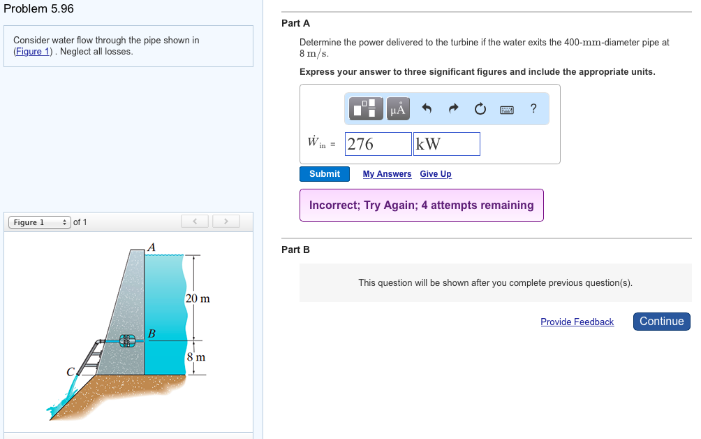 Solved Problem 5.96 Part A Consider water flow through the | Chegg.com
