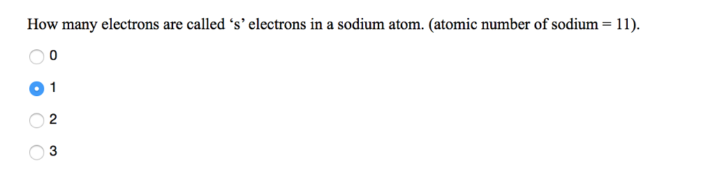 total number of electrons in the outer shell of sodium