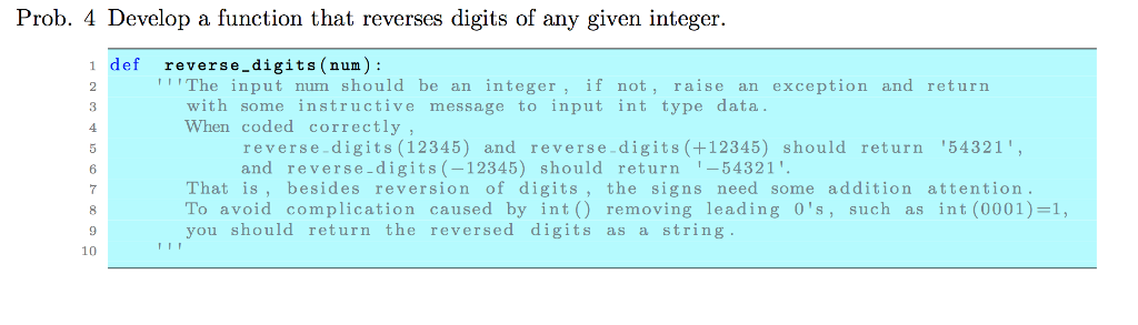 Solved Prob. 4 Develop a function that reverses digits of | Chegg.com
