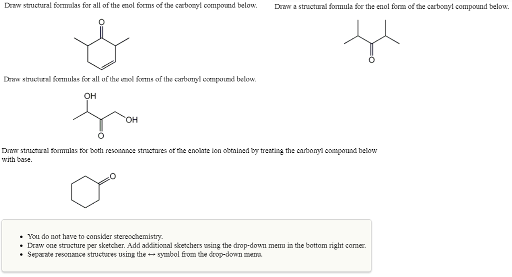 Solved Draw Structural Formulas For All Of The Enol Forms Of | Chegg.com