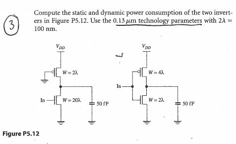 Figure P5.12Compute the static and dynamic power | Chegg.com