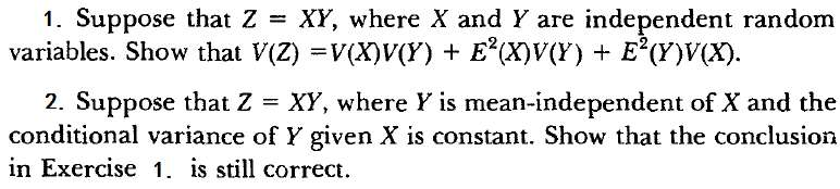 Solved 1 Suppose That Z XY Where X And Y Are Independent Chegg