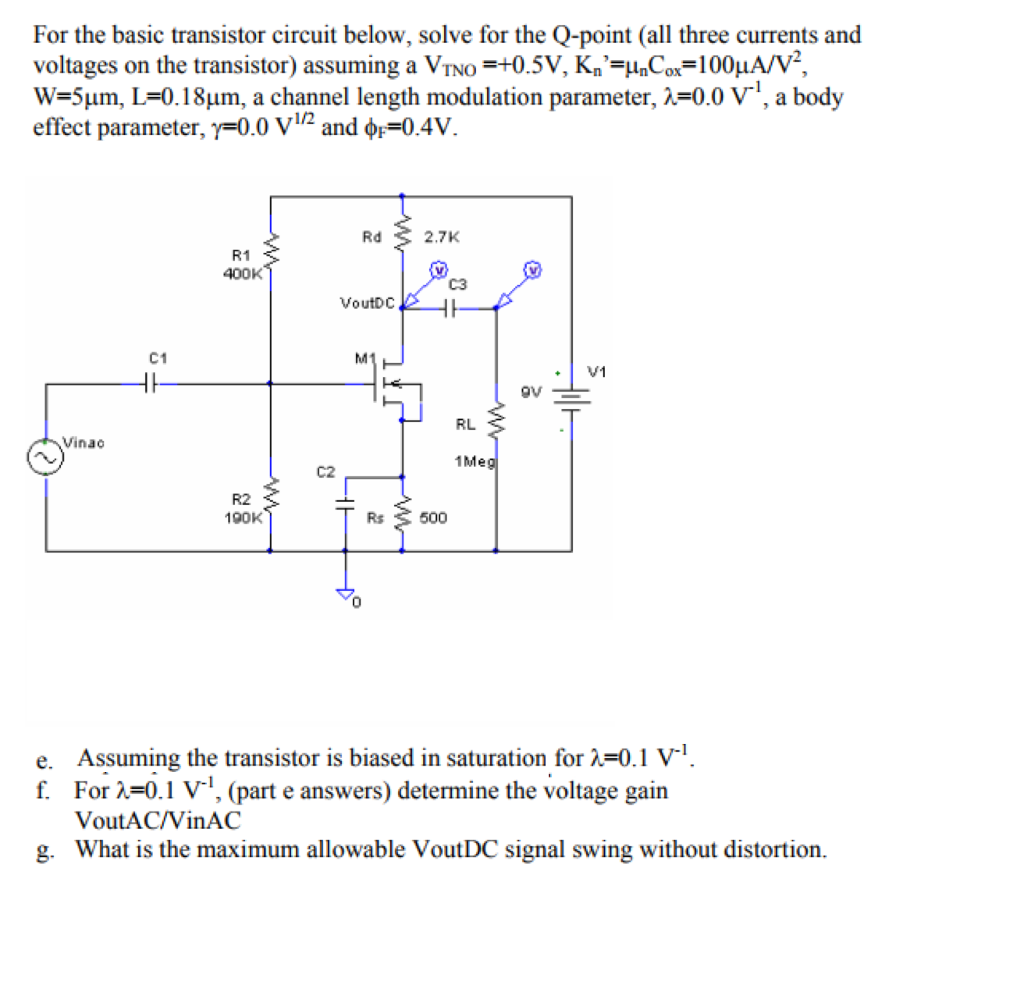 Solved For The Basic Transistor Circuit Below Solve For The 0850