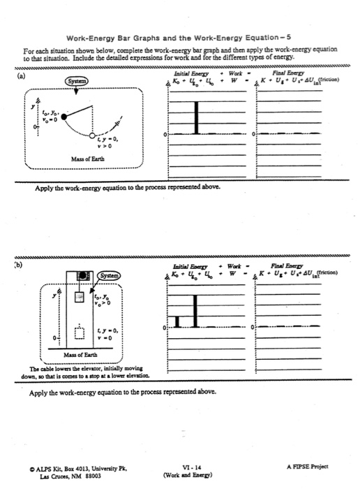 Solved Work Energy Bar Graphs And The Work Energy Equation 5 6442