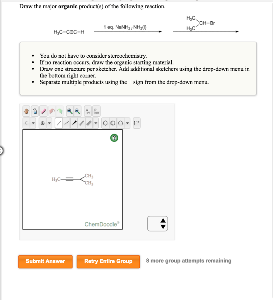 Solved Draw The Major Organic Product(s) Of The Following | Chegg.com