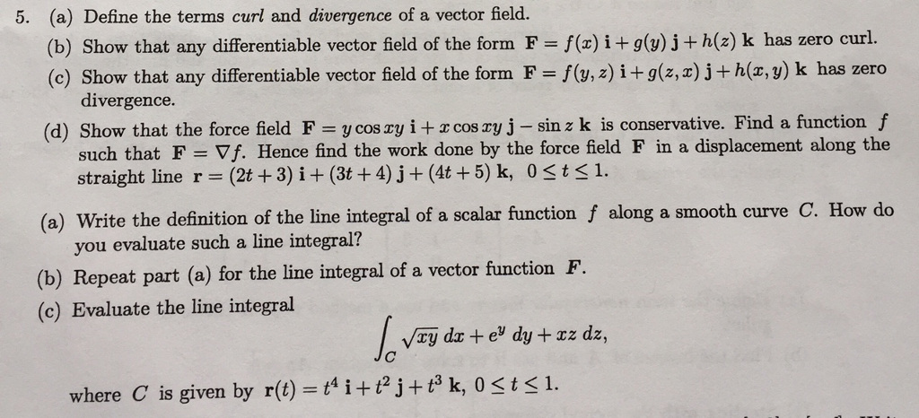 define divergence and curl of a vector field