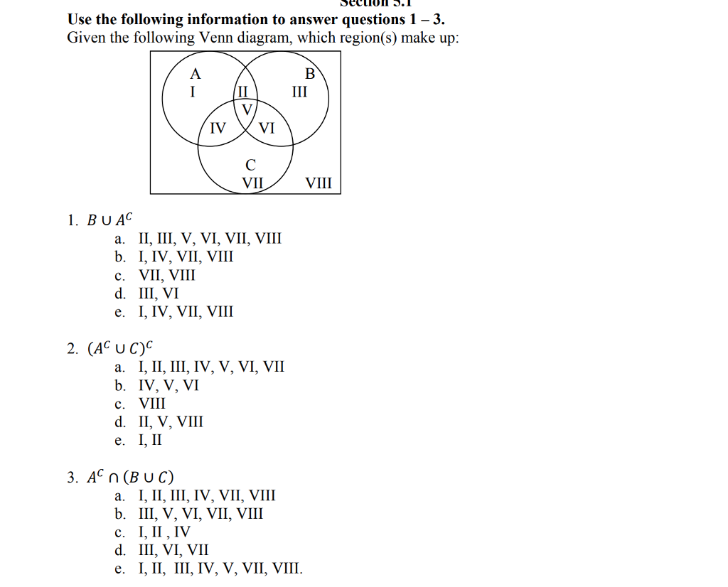 Solved Use the following information to answer questions 1