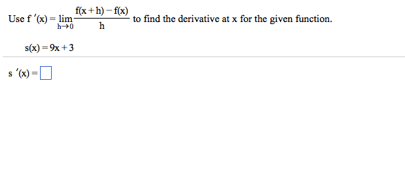 Use F X Lim F X H F X H To Find The Derivative At Chegg Com