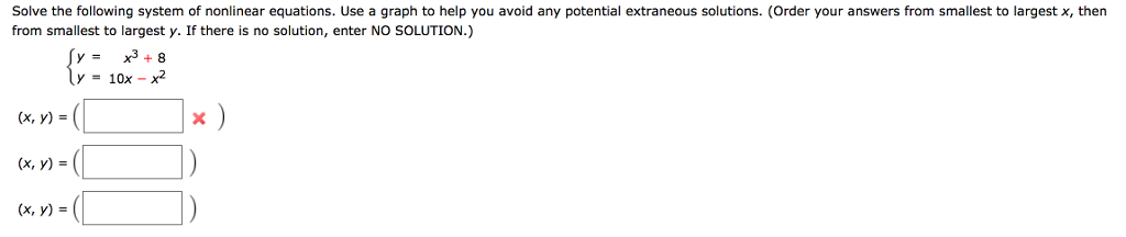 Solved Solve the following system of nonlinear equations. | Chegg.com