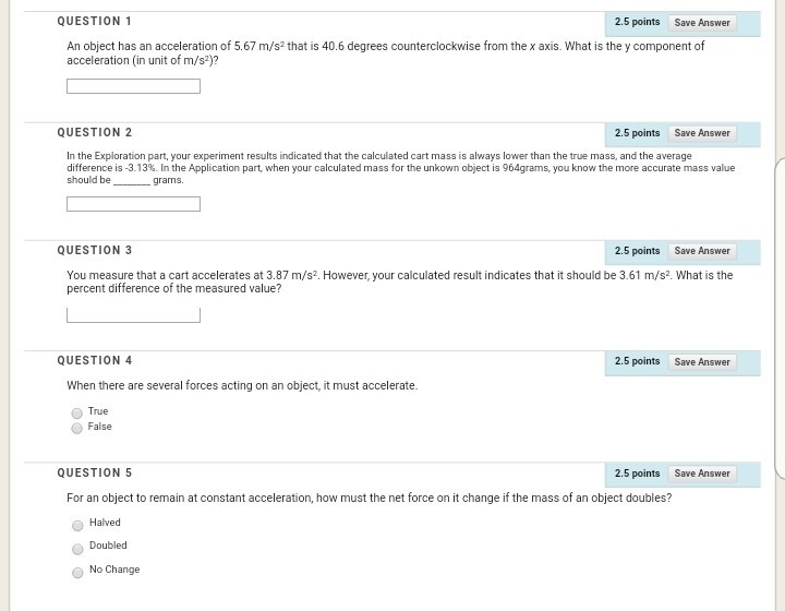 Solved QUESTION 1 2.5 points Save Answer An object has an | Chegg.com