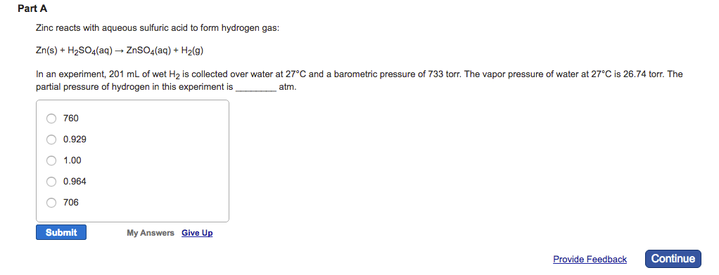 zinc and sulfuric acid experiment