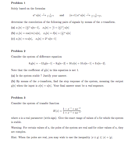 Solved Solely based on the formulas a^nu[n]^R rightarrow | Chegg.com