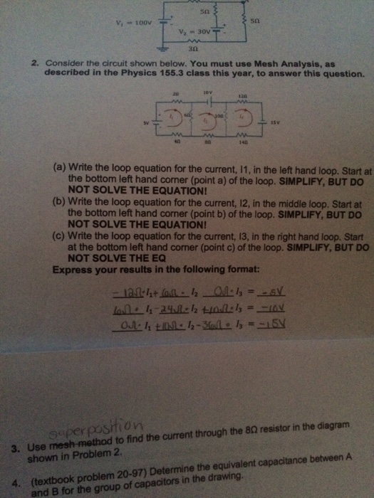 Solved Consider the circuit shown below. You must use Mesh | Chegg.com