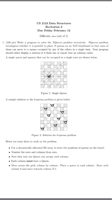 Solved CS 2123 Data Structures Recitation 2 Due Friday | Chegg.com