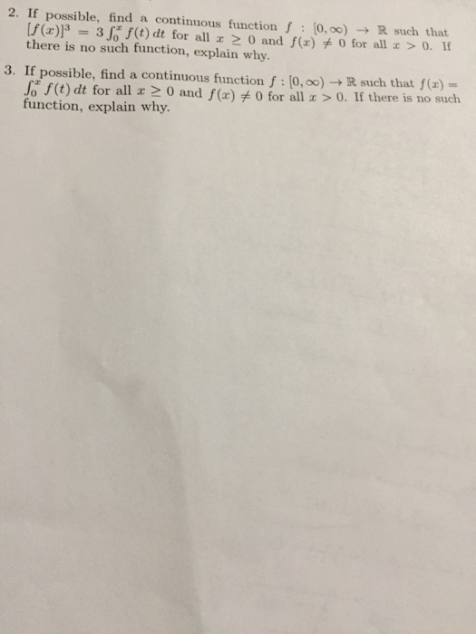 Solved If Possible Find A Continuous Function F 0