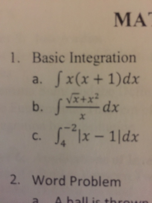 integration of x square 2 x 1 dx