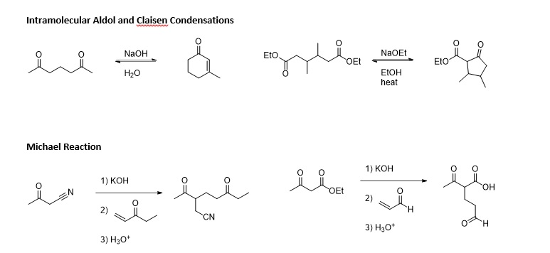 Solved Intramolecular Aldol And Claisen Condensations 