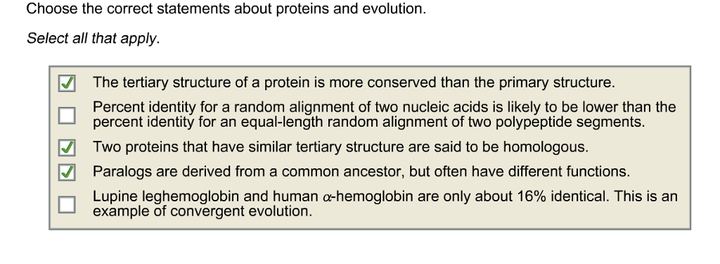Solved Choose the correct statements about proteins and | Chegg.com