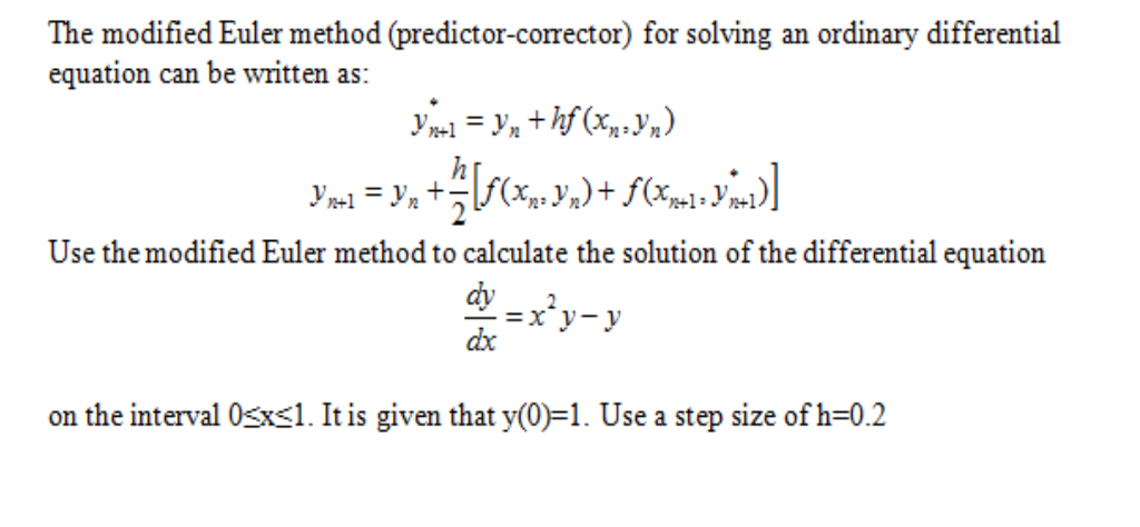 Correcting method. Modified Euler s method. Predictor Corrector method Python.