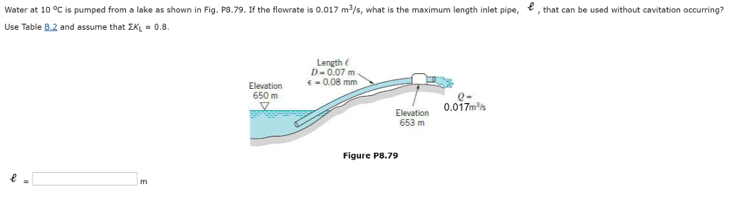 Solved Water at 10 °C is pumped from a lake as shown in Fig. | Chegg.com
