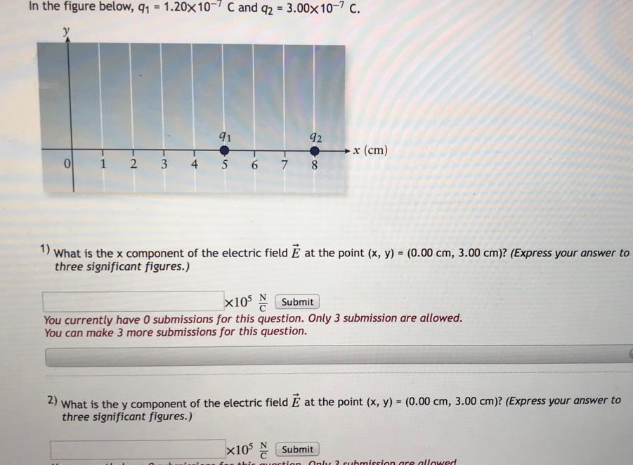 Solved In The Figure Below Q1 1 20× 10 7 C And Q2°