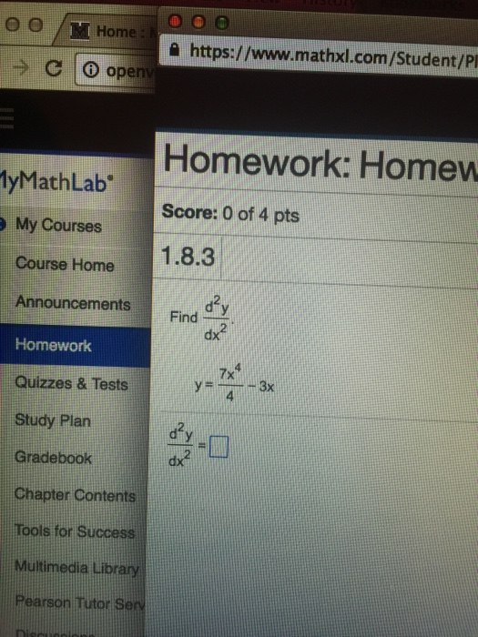 Solved Find D 2 Y dx 2 Y 7x 4 4 3x D 2 Y dx 2 Chegg