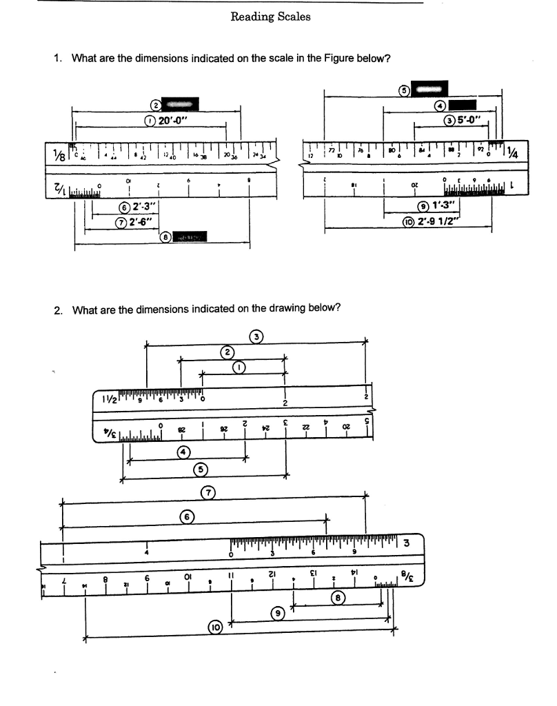 Solved Reading Scales 1. What are the dimensions indicated