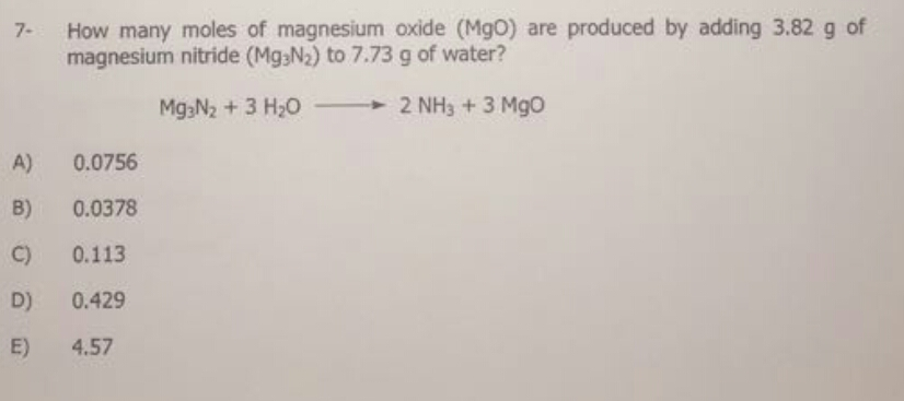 Solved How many moles of magnesium oxide (MgO) are produced | Chegg.com