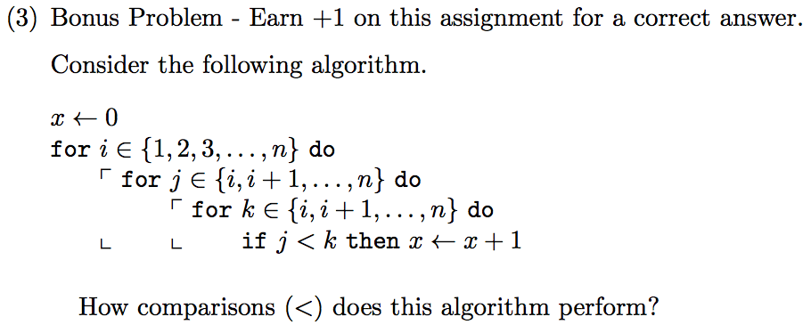 Solved Bonus Problem Earn +1 on this assignment for a | Chegg.com