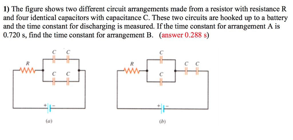 Solved The figure shows two different circuit arrangements | Chegg.com