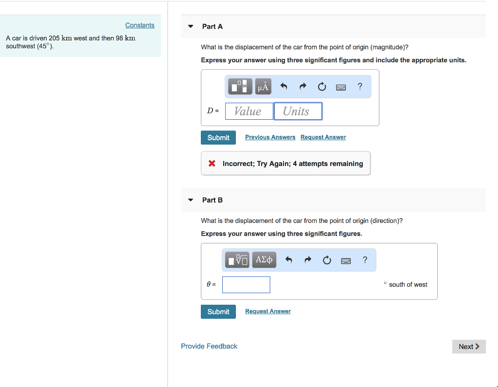 solved-constants-part-a-a-car-is-driven-205-km-west-and-then-chegg