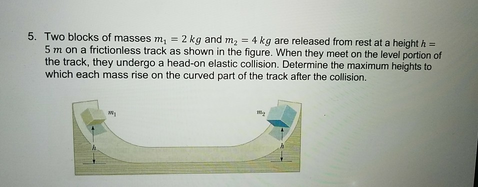 Solved locks of m asses m1 = 2 kg and m2 = 4 kg are released | Chegg.com