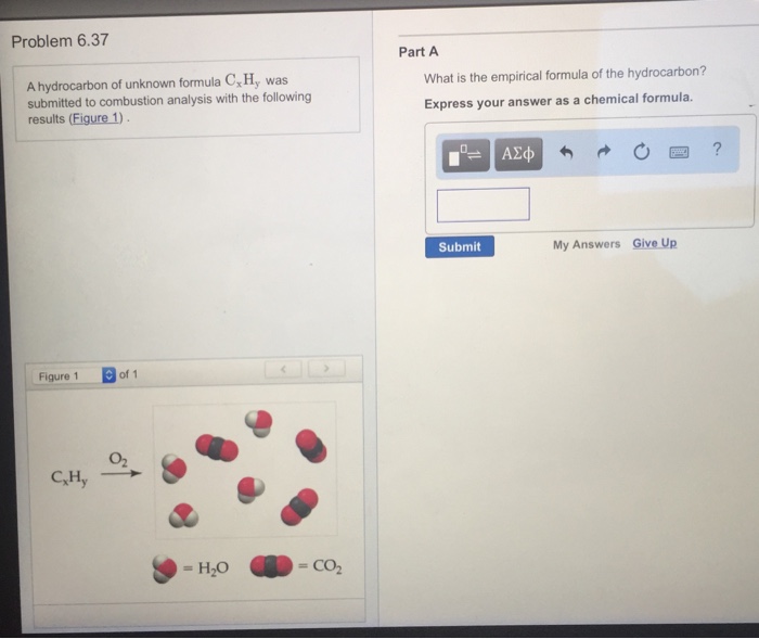 Solved A hydrocarbon of unknown formula C_x H_y was | Chegg.com