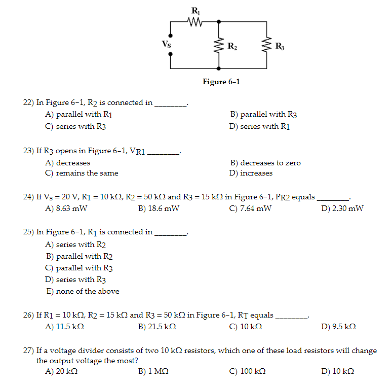 Solved Figure 6-1 22) In Figure 6-1, R2 is connected in A Solved Figure 6-1 22) In Figure 6-1, R2 is connected in A