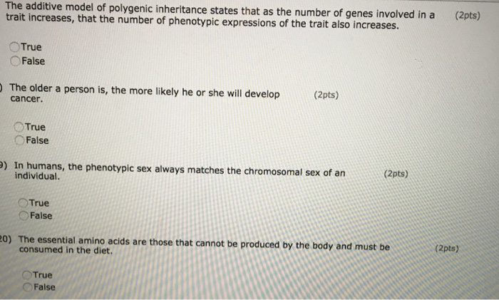 Solved The additive model of polygenic inheritance states | Chegg.com