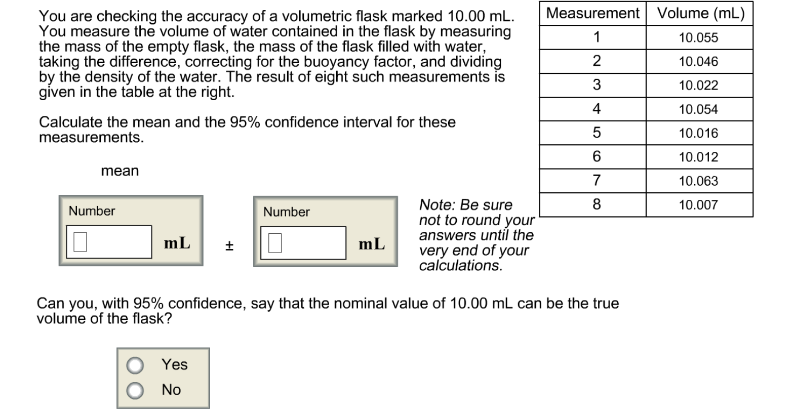 Solved You are checking the accuracy of a volumetric flask