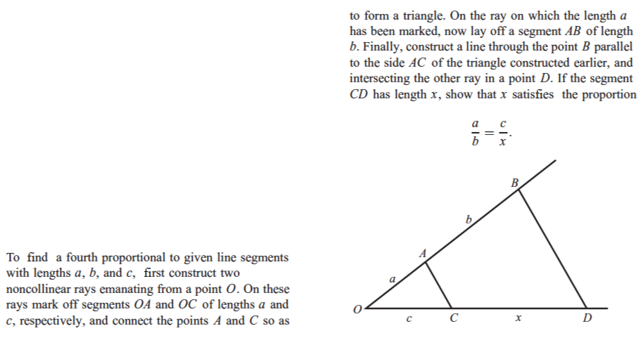 Solved To find a fourth proportional to given line segments | Chegg.com