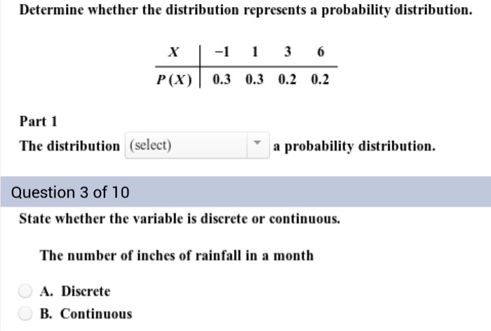 Solved Determine Whether The Distribution Represents A | Chegg.com