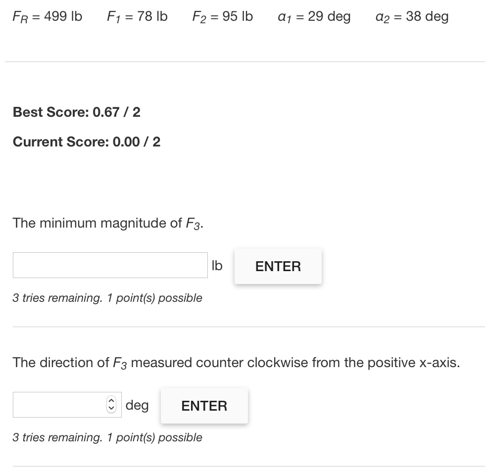 how to find magnitude of 3 forces