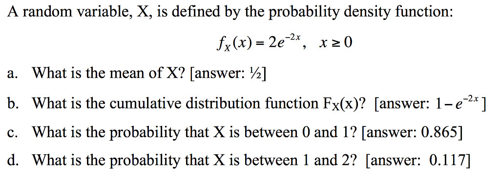 Solved A Random Variable, X, Is Defined By The Probability 