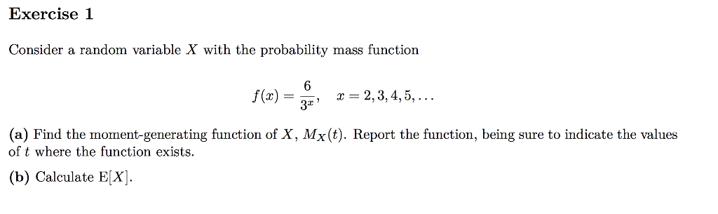 Solved Exercise 1 Consider A Random Variable X With The 