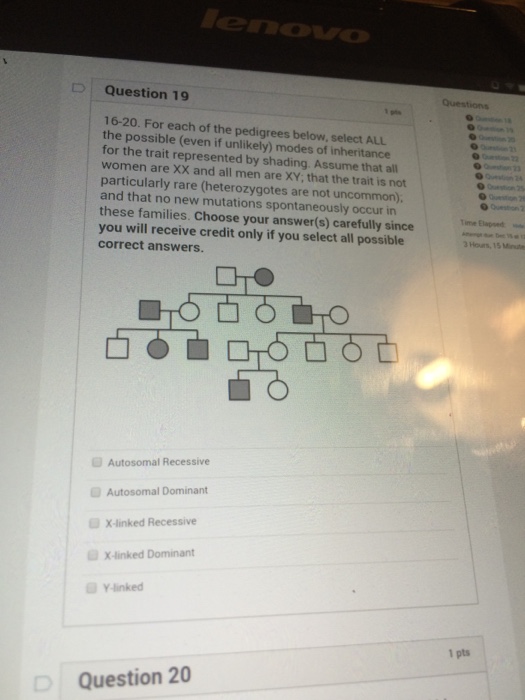 Solved For Each Of The Pedigrees Below Select All The