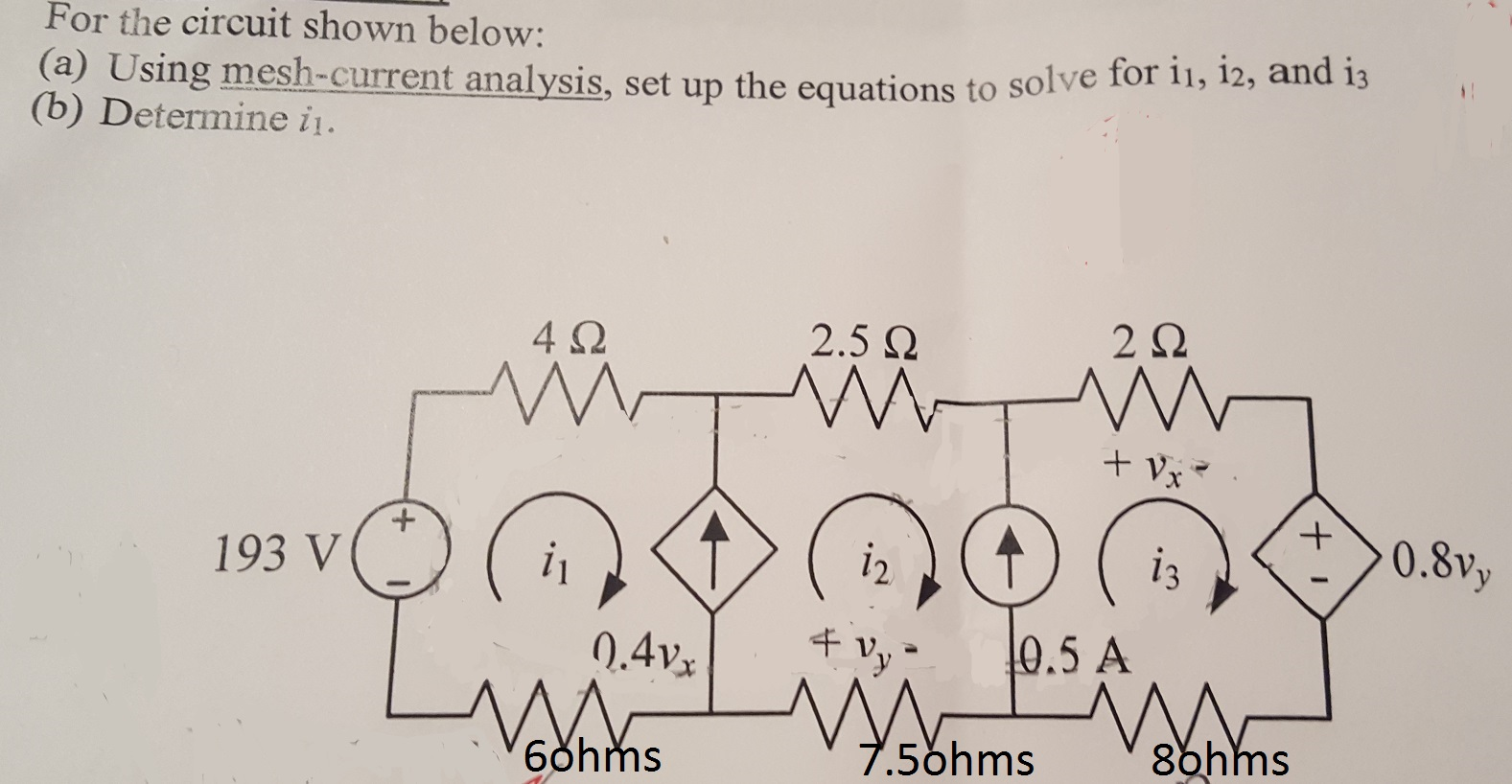 Solved For The Circuit Shown Below: Using Mesh-current | Chegg.com