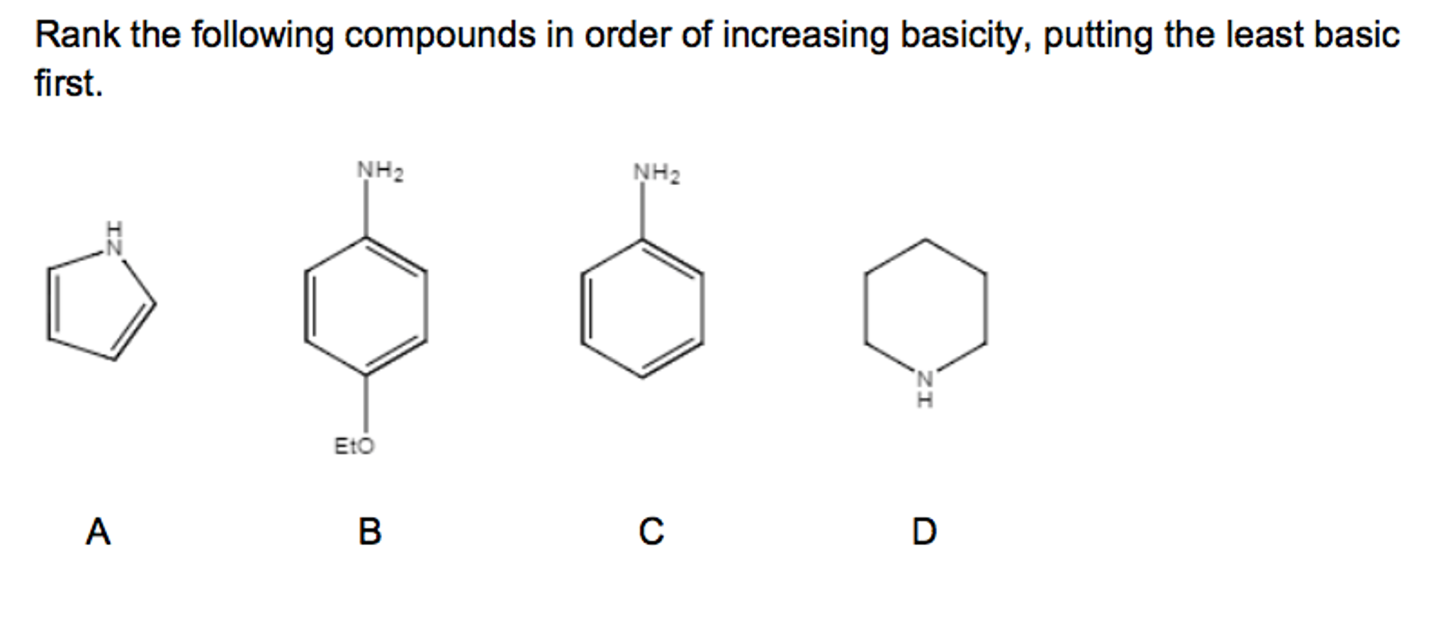 Solved Rank The Following Compounds In Order Of Increasing